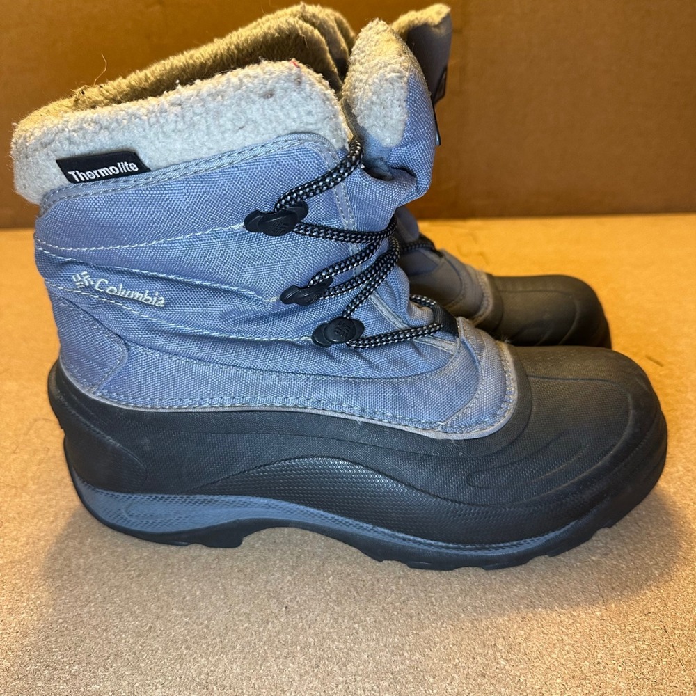 Columbia Cascadian Trinity Winter Boots Blue Thermolite Snow Shoe BL1248-455 8.5